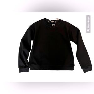 Tresics black lace back sweatshirt style NWT small